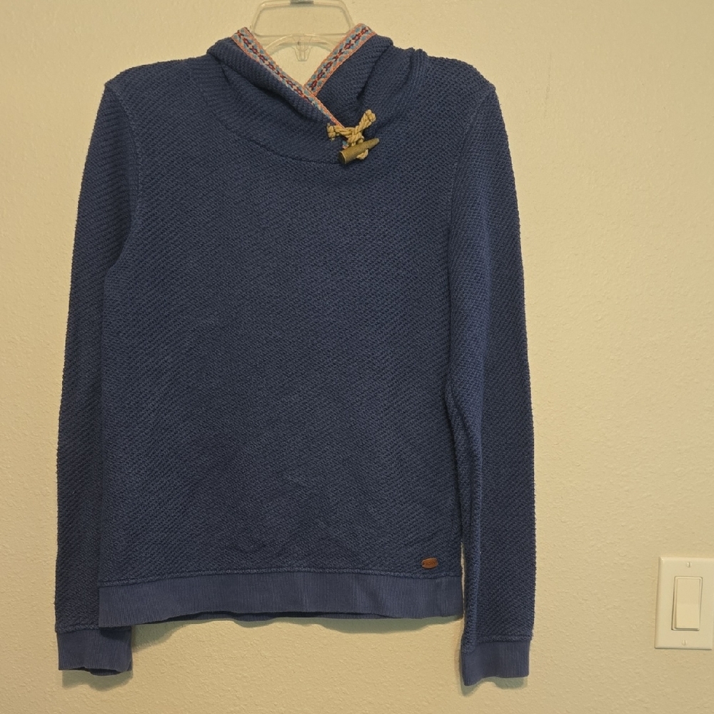 Roxy Navy Cowl Neck Sweater with Toggle Detail